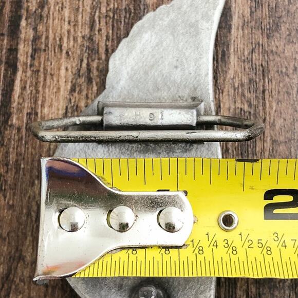 VTG Belt Buckle Flying Eagle Western Rugged Rustic USA 1980 Indiana Metal Craft - Picture 8 of 11